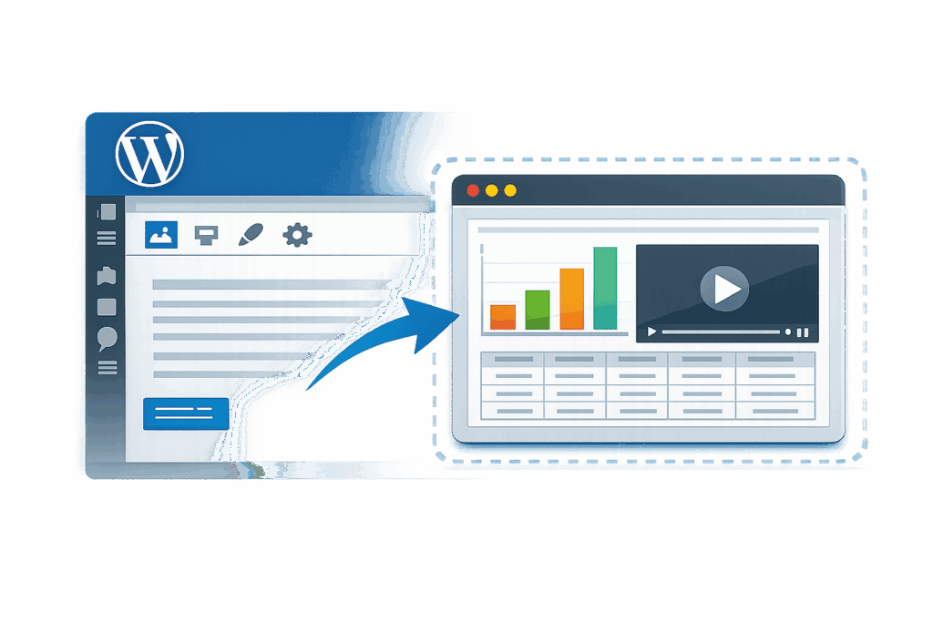 https://woodwood.xyz/%e5%b5%8c%e5%85%a5%e9%9d%9e-wordpress-%e6%aa%94%e6%a1%88/ 嵌入非 WordPress 檔案:iframe 嵌入概念示意圖